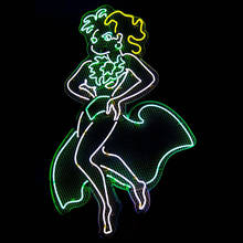 Luz decorativa menina dança tubo de vidro lâmpada lâmpadas néon luz club display lâmpada enseigne lumineuse decorar andmade tubo de vidro 2024 - compre barato