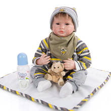 Muñecas Reborn de tela de alta calidad para niños, cuerpo realista de moda, juguete de bebé recién nacido, regalo de cumpleaños, 55 cm 2024 - compra barato