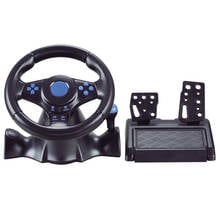 Volante de juego de carreras para Xbox 360, PS2, PS3, PC, ordenador, USB, rotación de 180 grados, vibración con pedales 2024 - compra barato