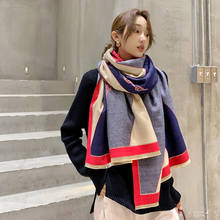 KOI LEAPING European and American style ladies fashion popular Color matching printing cashmere shawl warm scarf best gift 2024 - buy cheap