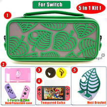 5 в 1 комплект для Nintendo Switch, зеленый пакет, сумка для хранения, чехол для переноски, держатель для рук, жесткий чехол для Nintendo Switch, аксессуары 2024 - купить недорого