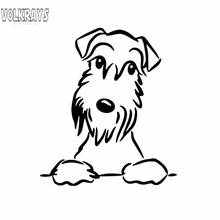 Volkrays Funny Car Sticker Cute Schnauzer Dog   Accessories Reflective Waterproof Vinyl Decal Black/Silver,14cm*12cm 2024 - buy cheap