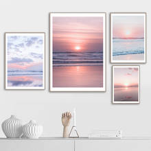 Pintura en lienzo para pared, carteles nórdicos e impresiones, imágenes decorativas para sala de estar, nube de mar y playa 2024 - compra barato