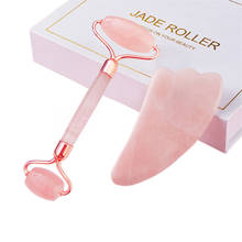 Jade Roller Face Massager Lift Slimmer Shaper Massage Rose Quartz Natural Stone Crystal Slimming Skin care Tool Facial Roller 2024 - buy cheap