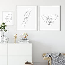 Pósteres de dibujo de líneas de arte para bebé, lienzo de pared minimalista abstracto, Impresión de pies de bebé, imágenes decorativas para guardería 2024 - compra barato