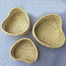 Handmade Heart Shape Bamboo Woven Basket Candy Basket Fruit Basket Fruit Tray Groceries Storage Organizer Baskets Containers 2024 - buy cheap