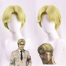 Attack on Titan Zeke Jaeger Cosplay Wig The Final Season Middle Part Short Yellow Curly Heat Resistant Hair 2024 - buy cheap