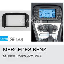 Painel de rádio da fáscia do carro do ruído dobro para mercedes benz sl klasse (r230) 2004-2011 traço montagem kit instalar facia face placa moldura 2024 - compre barato