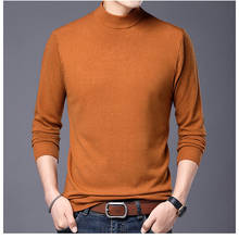 Spring Autumn Solid Color Pllovers Sweater Business New Arrive Fashion Slim Fit Men's Half Turtleneck Sweater Size 4XL MZM065 2024 - compra barato