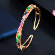 ERLUER Fashion Adjustable Bangle Bracelets For Women Girl Zircon Crystal Cuff Opening Bracelet Rose Gold Birthday Gift Jewelry 2024 - buy cheap