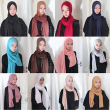 Muslim Chiffon Cross Scarf Hijabs Bandana Inner Islamic Cap Veil Full Cover Instant Headwear Abaya Style Wrap Head Covering Eid 2024 - buy cheap
