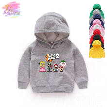 Mario dos desenhos animados com luigi crianças engraçado hoodies bebê meninos meninas inverno casual encabeça hoodies camisolas roupas dos miúdos 2t-9t 2024 - compre barato