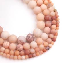 Miçangas de pedras redondas, natural fosco, rosa, aventurine jade, para fazer jóias, colar diy, pulseira 4 6 8 10mm, 15 polegadas 2024 - compre barato