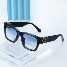 Gafas de sol cuadradas Retro para mujer y hombre, lentes de sol populares con montura negra, UV400, 2020 2024 - compra barato