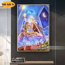 SIOSIOW 5D DIY Diamond Painting Cinderella Girls Castle Full Drill Square Daimond Mosaic Cross-stitch Kits Embroidery Decor Home 2024 - buy cheap