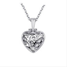 Vintage Crystal Pink Heart Pendant Necklace Girls Jewelry Trendy Silver Plated Necklace Accessories Hollow Female Bijou 2024 - buy cheap