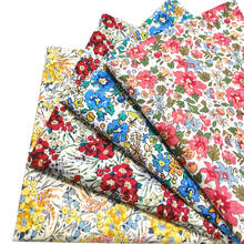 Popeline de algodão, impressão super densa, tecido de costura floral fino, 145x50cm, 80s, fazendo roupas domésticas 2024 - compre barato