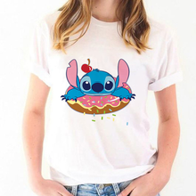 Camiseta de Lilo & Stitch para mujer, camisetas informales, Camisetas estampadas Harajuku, camisetas Kawaii para mujer, camiseta 2024 - compra barato
