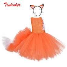 Fantasia de raposa pequena, para dia das bruxas, cosplay, festival de natal, vestidos de festa tutu, para crianças, princesa 2024 - compre barato