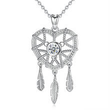 EUDORA 925 Sterling Silver dream catcher Pendant Necklace Silver Heart Necklaces with Cubic Zirconia Jewelry for Women CYD415 2024 - buy cheap