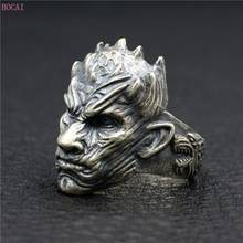 Кольцо из стерлингового серебра s925 для мужчин, ручная работа, агрессивное мужское кольцо с тотемом волка, тайское серебрянное кольцо, 2020, новые модные мужские кольца 2024 - купить недорого