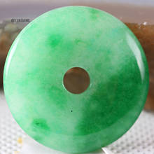 Cuentas de cabujón de 30MM para mujer y hombre, piedra Natural, Jades verdes reales para la fabricación de joyas, anillo de gemas, cuentas de Donut, 1 pieza K294 2024 - compra barato
