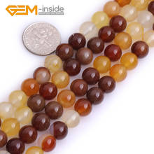 8mm 10mm Natural Original Brown Yellow Agates Carnelian Stone Natural Bead Loose Beads For Jewelry Making DIY 15" Wholesale 2024 - buy cheap