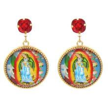 Zouchunfu Aretes Fashion New Jewelry Drop Angel Earrings For Women Dangle Oorbellen Round Pendant Big Earrings 2024 - buy cheap