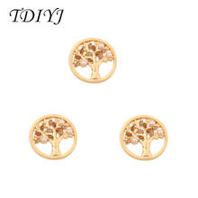 TDIYJ New Arrival 33mm Gold and Rose Gold Life Tree Coin Disc with Crystal for Frame Pendant Necklace as Festivals Gifts 1pcs 2024 - buy cheap