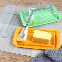 Butter Sealing Box PP Butter Plate with Colorful Lid & Stainless Steel Knife,Cheese Storage Tray Butter Dish Container Box Tools 2024 - compre barato
