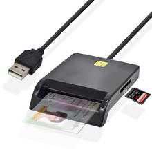 USB SIM считыватель смарт-карт для банковских карт IC/ID MMC EMV USB-CCID ISO 7816 SD TF слот для карт для Windows 7 8 10 Linux OS #50 2024 - купить недорого