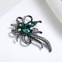 Teal gem broche para feminino vitage pino strass flor broches jóias roupas cachecol fivela acessórios de vestuário presentes 2024 - compre barato