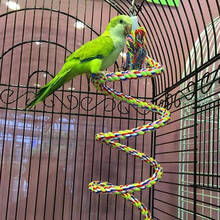 Канат для попугаев, подвесная плетеная веревка для жевания, клетка для птиц, Cockatiel Toy Conure Swing, принадлежности для домашних животных, подставка для обучения, аксессуары 2024 - купить недорого