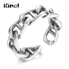 Kinel 100% Real 925 Sterling Silver Adjustable Ring 2020 New Vintage Irregular BRAIDED Stackable Rings for Women Jewelry 2024 - buy cheap