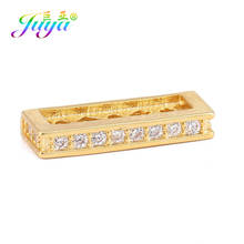 Juya DIY Beads Jewelry Components Supplies Cubic Zirconia 3/5 Hole Spacer Bars Accessories For Beads Jewelry Making Material 2024 - buy cheap