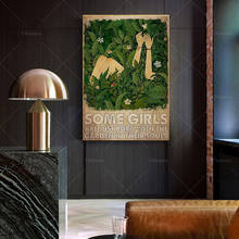 Some Girl Just Born With The Garden In Their Souls Poster, Vintage Gardening Girl,Modern Home Decoration Wall Art Canvas Prints 2024 - buy cheap