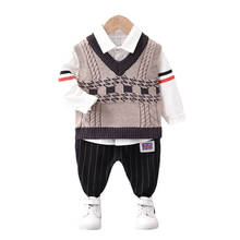 Spring Autumn Children Clothes Baby Boys Girls Vest Shirt Striped Pants 3Pcs/sets Kids Infant Clothing Toddler Casual Sportswear 2024 - buy cheap