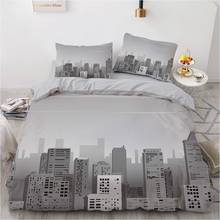 3D HD Bedding Set King/Double/Queen/Single Duvet Cover Pillowcases for 0.9m-2.8m Bedclothes 3-Piece Quilt/Blanket Case Gray City 2024 - buy cheap