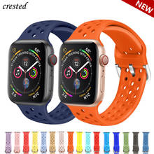 Faixa de Relógio pulseira de Silicone para A Maçã 38mm 42mm pulseira iWatch 4 banda 44mm 40mm Esporte Respirável pulseira para o relógio Maçã 4 3 21 2024 - compre barato