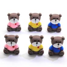 Resina 3D Oso de dibujos animados colores mezclados kawaii Animal resina cabujón para teléfono llavero decoración. 2024 - compra barato