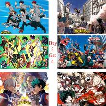 My Hero Academia Posters Japanese Cartoon Wall Stickers White Coated Paper Clear Image Livingroom Bedroom Decoration 2024 - buy cheap