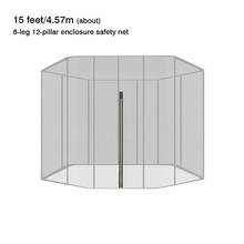 Rede de segurança para trampolim de 10 ou 15 pés, reposição de rede de segurança para interiores e externos, para 6 a 12 polos 2024 - compre barato