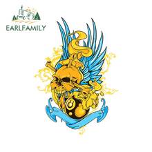 EARLFAMILY 13cm x 9.4cm Art Yellow and Blue Skull Painting Vinyl Decal Motorcycle Accessories Personality Graphics Car Stickers 2024 - buy cheap