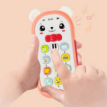 Музыкальный телефон мобильный телефон, игрушка для прорезывающихся зубов с героями мультфильмов, с подсветкой, электронная игрушка, обучающая игрушки для детского подарка 2024 - купить недорого