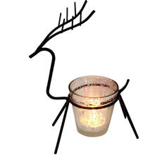 Candlestick Tea Light Christmas Table Reindeer Decor Sleigh Christmas Candle Elk Holder Decoration Home Morden Iron Deer Desk 2024 - buy cheap