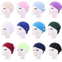 Chemo Hat Soft Loss Cancer Hat with Button for Wearing Ear Hat Turban Women Sleep Cap Ladies Headwear 2024 - buy cheap