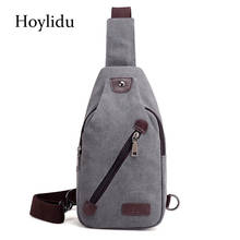 Fashion Canvas Men's Chest Pack Korean Style Casual Shoulder Bag Multifunction Small Travel Totes Zipper Crossbody Messenger Bag 2024 - buy cheap