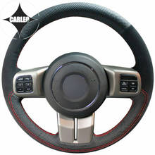 Capa para o volante do carro, faça você mesmo, para jeep compass 2011, camurça de couro genuíno, suporte de costura à mão, camada superior, envoltório, guidão 2024 - compre barato