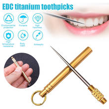 2 PCs Titanium Outdoor Edc Portable Multifunctional Toothpick Tube Fruit Fork Camping Picnic Pocket Tooth Picks Oral Care Tools 2024 - buy cheap