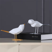 Estatueta de resina minimalista estilo nórdico, mobiliário para casa, artesanato de animais, origami geométrica, estátua, decoração de escritório, presentes 2024 - compre barato